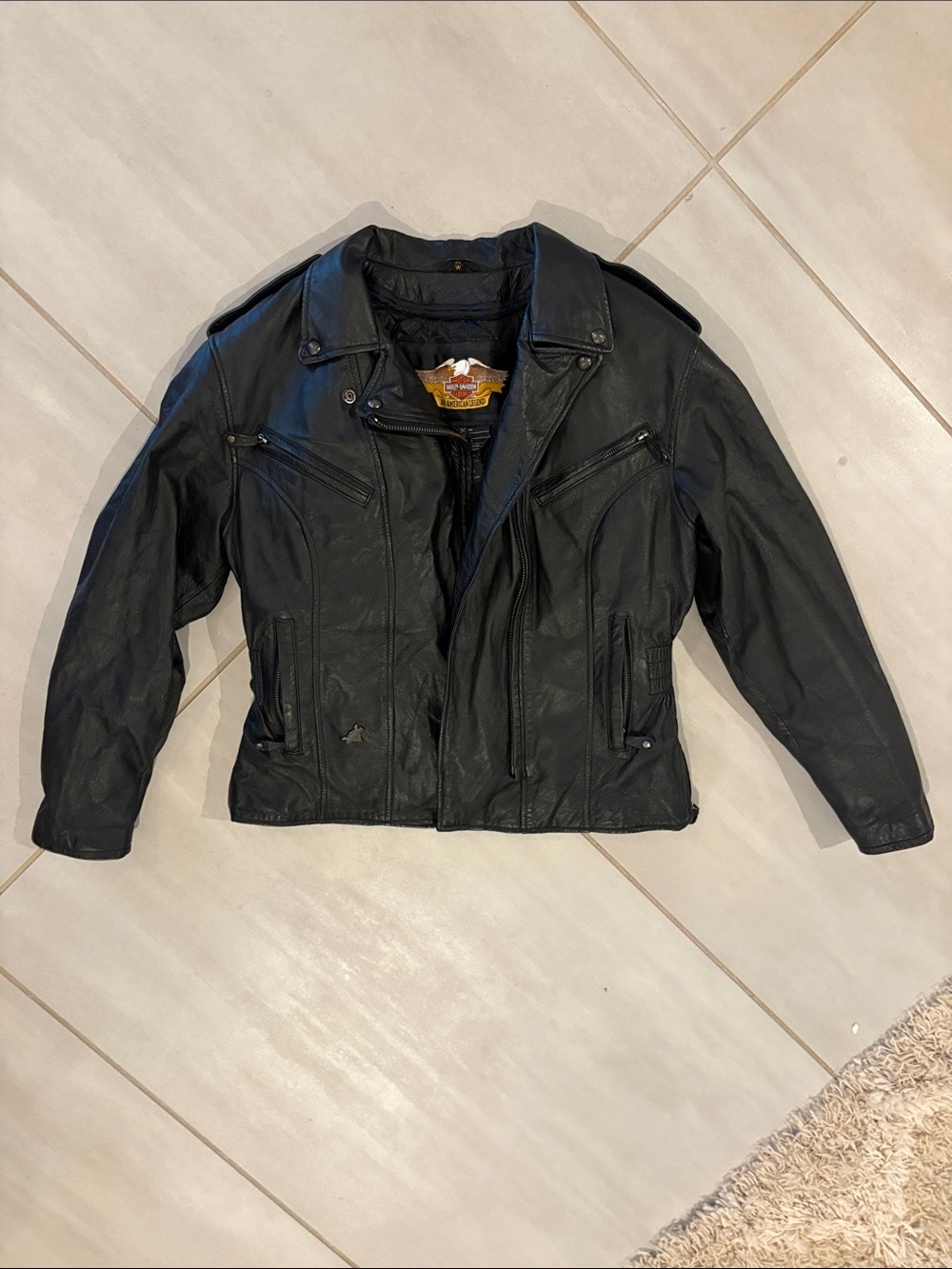 Harley-Davidson Black Leather Moto Jacket for Women